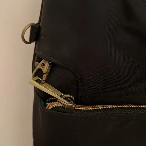 Black Crossbody Travel Security Bag with Adjustable Strap - Picture 8 of 10